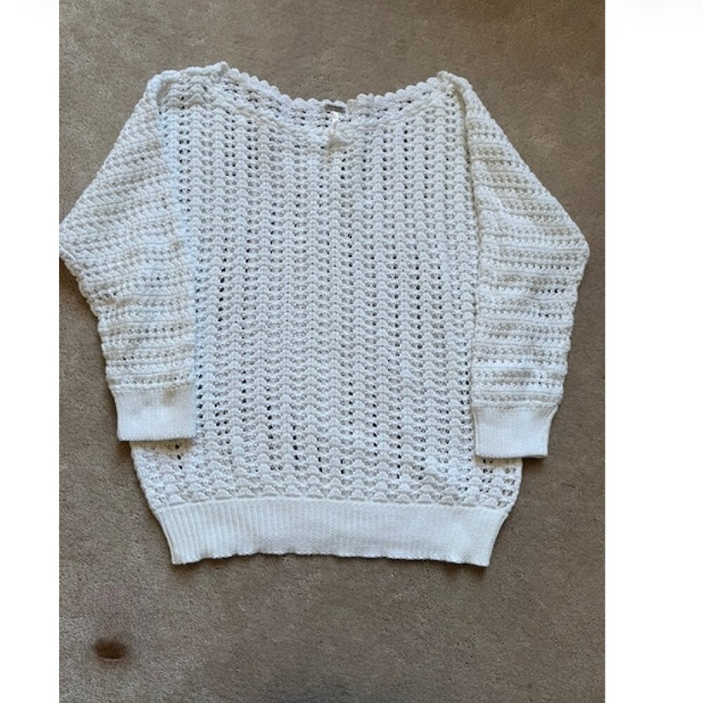 Free People Crocheted Dolman Sleeve Sweater